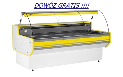 Lada chłodnicza z szybą giętą dł. 122 cm L-B