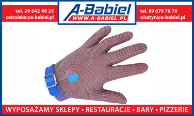 Rękawica stalowa ochronna INOX - rozmiar L niebieska